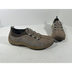 Earth Origins Reid Slip On Sneakers Womens 9 1/2 M Brown Leather Comfort Shoes